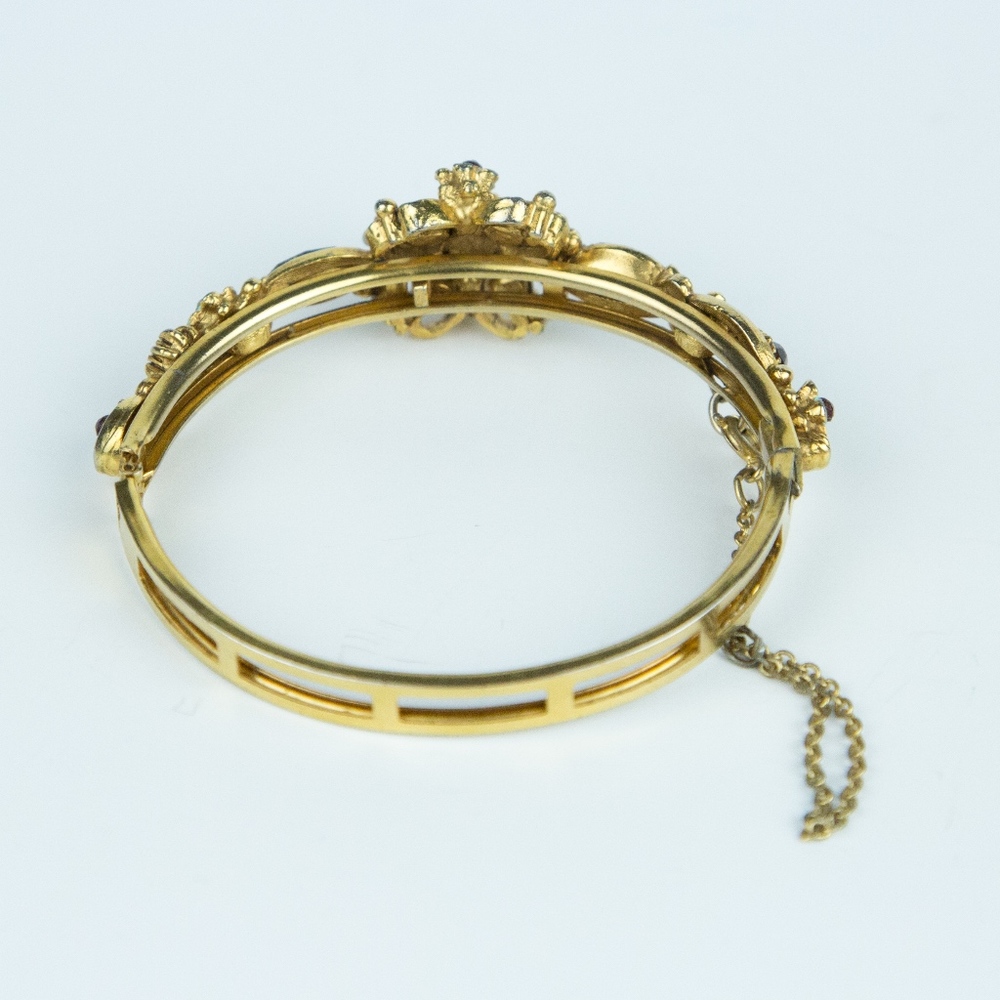 Vintage Czech Crystal Flower Bohemian Bracelet - Picture 2 of 2